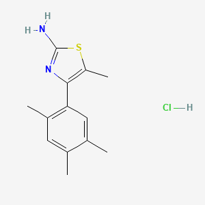 molecular formula C13H17ClN2S B13598572 5-Methyl-4-(2,4,5-trimethylphenyl)-1,3-thiazol-2-amine hydrochloride CAS No. 2803861-75-6