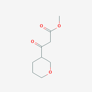 molecular formula C9H14O4 B13598589 3-Oxo-3-(tetrahydro-pyran-3-yl)-propionic acid methyl ester 