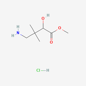 molecular formula C7H16ClNO3 B13598712 Methyl4-amino-2-hydroxy-3,3-dimethylbutanoatehydrochloride 