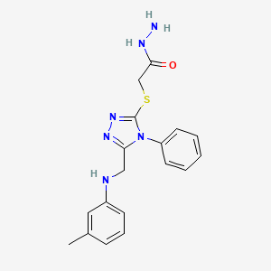 2-[(5-{[(3-methylphenyl)amino]methyl}-4-phenyl-4H-1,2,4-triazol-3-yl)thio]acetohydrazide