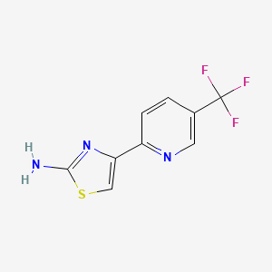 molecular formula C9H6F3N3S B13598751 4-(5-(Trifluoromethyl)pyridin-2-YL)thiazol-2-amine 