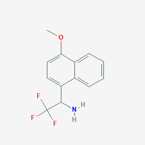 molecular formula C13H12F3NO B13598759 2,2,2-Trifluoro-1-(4-methoxynaphthalen-1-YL)ethan-1-amine 