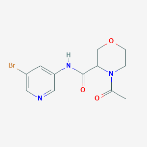 molecular formula C12H14BrN3O3 B13598788 4-acetyl-N-(5-bromopyridin-3-yl)morpholine-3-carboxamide 