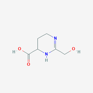 molecular formula C6H10N2O3 B135988 4-Pyrimidinecarboxylic acid, 1,4,5,6-tetrahydro-2-(hydroxymethyl)-(9CI) CAS No. 137023-68-8