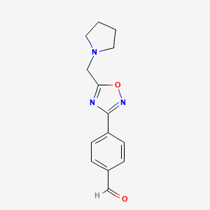 4-[5-(Pyrrolidin-1-ylmethyl)-1,2,4-oxadiazol-3-yl]benzaldehyde