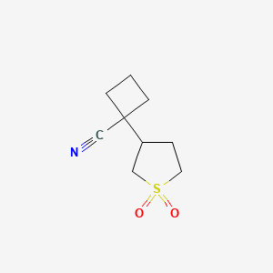 molecular formula C9H13NO2S B13598852 1-(1,1-Dioxidotetrahydrothiophen-3-yl)cyclobutane-1-carbonitrile 