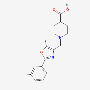 1-{[5-Methyl-2-(3-methylphenyl)-1,3-oxazol-4-YL]-methyl}piperidine-4-carboxylic acid