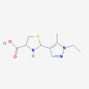 molecular formula C10H15N3O2S B1359966 2-(1-ethyl-5-methyl-1H-pyrazol-4-yl)-1,3-thiazolidine-4-carboxylic acid CAS No. 1218470-17-7