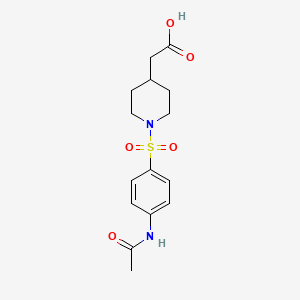 molecular formula C15H20N2O5S B1359978 (1-{[4-(Acetylamino)phenyl]sulfonyl}piperidin-4-yl)acetic acid CAS No. 1142210-40-9
