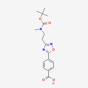 molecular formula C17H21N3O5 B1359981 4-(3-{2-[(Tert-butoxycarbonyl)(methyl)amino]-ethyl}-1,2,4-oxadiazol-5-YL)benzoic acid CAS No. 1142210-76-1