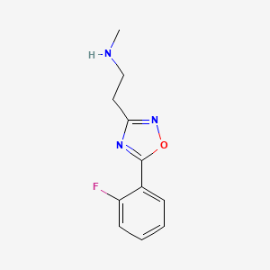 molecular formula C11H12FN3O B1359982 {2-[5-(2-Fluorophenyl)-1,2,4-oxadiazol-3-YL]-ethyl}methylamine CAS No. 1142210-87-4