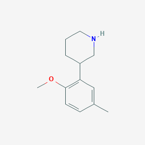 molecular formula C13H19NO B13600085 3-(2-Methoxy-5-methylphenyl)piperidine 