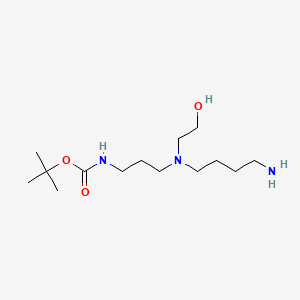 molecular formula C14H31N3O3 B13600123 tert-butylN-{3-[(4-aminobutyl)(2-hydroxyethyl)amino]propyl}carbamate 