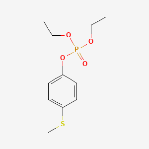 molecular formula C11H17O4PS B1360042 Phosphoric acid, diethyl p-(methylthio)phenyl ester CAS No. 3070-13-1