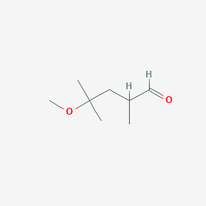 molecular formula C8H16O2 B13600449 4-Methoxy-2,4-dimethylpentanal 