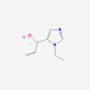 molecular formula C8H12N2O B13600645 1-(1-ethyl-1H-imidazol-5-yl)prop-2-en-1-ol 