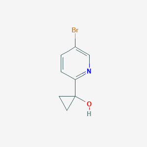 molecular formula C8H8BrNO B13600955 1-(5-Bromopyridin-2-yl)cyclopropan-1-ol 