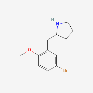 molecular formula C12H16BrNO B13601506 2-(5-Bromo-2-methoxybenzyl)pyrrolidine 