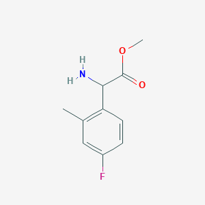 molecular formula C10H12FNO2 B13601597 Methyl 2-amino-2-(4-fluoro-2-methylphenyl)acetate 