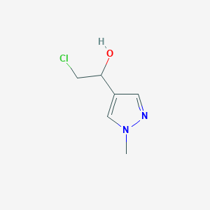 molecular formula C6H9ClN2O B13601708 2-Chloro-1-(1-methyl-4-pyrazolyl)ethanol 