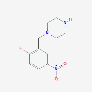 molecular formula C11H14FN3O2 B13601874 4-Fluoro-3-(piperazin-1-ylmethyl)aniline 