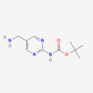 molecular formula C10H16N4O2 B13602005 tert-Butyl (5-(aminomethyl)pyrimidin-2-yl)carbamate 