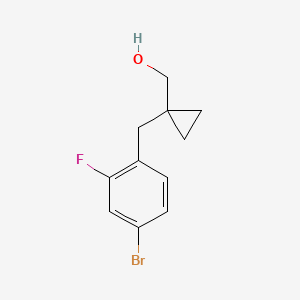 molecular formula C11H12BrFO B13602032 (1-(4-Bromo-2-fluorobenzyl)cyclopropyl)methanol 