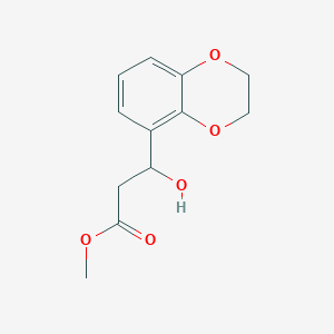 molecular formula C12H14O5 B13602189 Methyl 3-(2,3-dihydrobenzo[b][1,4]dioxin-5-yl)-3-hydroxypropanoate 