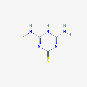 molecular formula C4H7N5S B136022 4-Amino-6-methylamino-1,3,5-triazine-2(1H)-thione CAS No. 139117-36-5