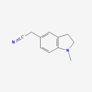 molecular formula C11H12N2 B13602297 2-(1-Methylindolin-5-yl)acetonitrile 