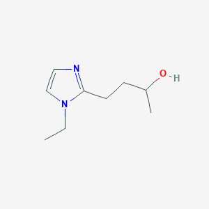molecular formula C9H16N2O B13602322 4-(1-Ethyl-1h-imidazol-2-yl)butan-2-ol 