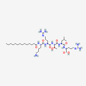 molecular formula C42H82N12O8 B1360233 N-Myristoyl-lysyl-arginyl-threonyl-leucyl-arginine CAS No. 125678-68-4