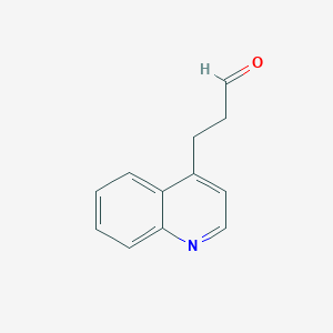 molecular formula C12H11NO B13602555 4-Quinolinepropanal 