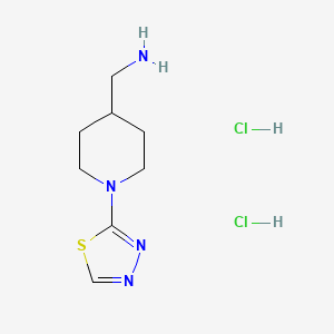 molecular formula C8H16Cl2N4S B13602564 1-[1-(1,3,4-Thiadiazol-2-yl)piperidin-4-yl]methanaminedihydrochloride 