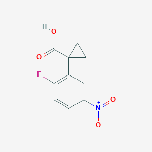 molecular formula C10H8FNO4 B13602621 1-(2-Fluoro-5-nitrophenyl)cyclopropane-1-carboxylic acid 