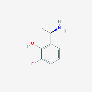 molecular formula C8H10FNO B13602924 (R)-2-(1-Aminoethyl)-6-fluorophenol 