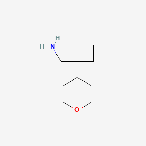 molecular formula C10H19NO B13602965 1-[1-(Oxan-4-yl)cyclobutyl]methanamine 
