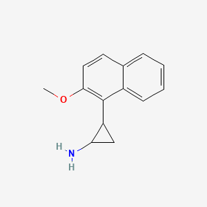 molecular formula C14H15NO B13603015 2-(2-Methoxynaphthalen-1-yl)cyclopropan-1-amine 