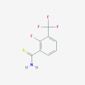 molecular formula C8H5F4NS B13603046 2-Fluoro-3-(trifluoromethyl)benzothioamide 