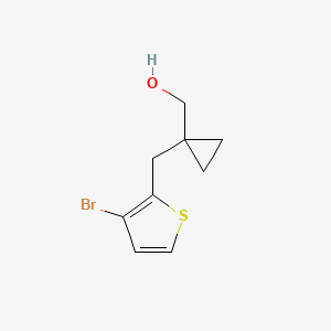 molecular formula C9H11BrOS B13603109 (1-((3-Bromothiophen-2-yl)methyl)cyclopropyl)methanol 