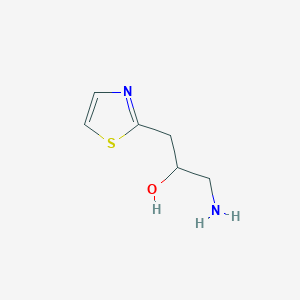 molecular formula C6H10N2OS B13603428 1-Amino-3-(thiazol-2-yl)propan-2-ol 