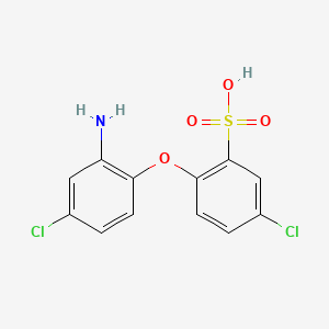 molecular formula C12H9Cl2NO4S B1360346 Benzenesulfonic acid, 2-(2-amino-4-chlorophenoxy)-5-chloro- CAS No. 42293-27-6