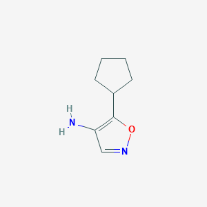 molecular formula C8H12N2O B13603504 5-Cyclopentylisoxazol-4-amine 