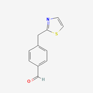 molecular formula C11H9NOS B13603569 4-[(1,3-Thiazol-2-yl)methyl]benzaldehyde 