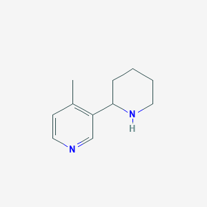 molecular formula C11H16N2 B13603573 4-Methyl-3-(piperidin-2-yl)pyridine 