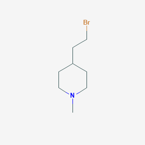 molecular formula C8H16BrN B13603574 4-(2-Bromoethyl)-1-methylpiperidine 