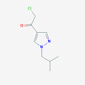 molecular formula C9H13ClN2O B13603652 2-chloro-1-[1-(2-methylpropyl)-1H-pyrazol-4-yl]ethan-1-one 