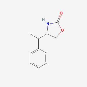 molecular formula C11H13NO2 B13603663 4-(1-Phenylethyl)oxazolidin-2-one 