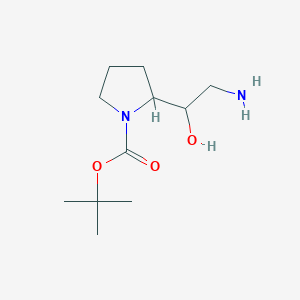 molecular formula C11H22N2O3 B13603709 Tert-butyl 2-(2-amino-1-hydroxyethyl)pyrrolidine-1-carboxylate 