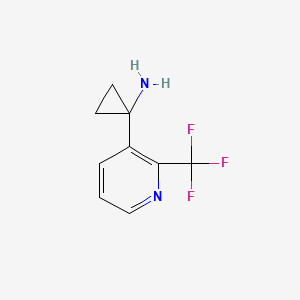 molecular formula C9H9F3N2 B13603719 1-(2-(Trifluoromethyl)pyridin-3-yl)cyclopropan-1-amine 